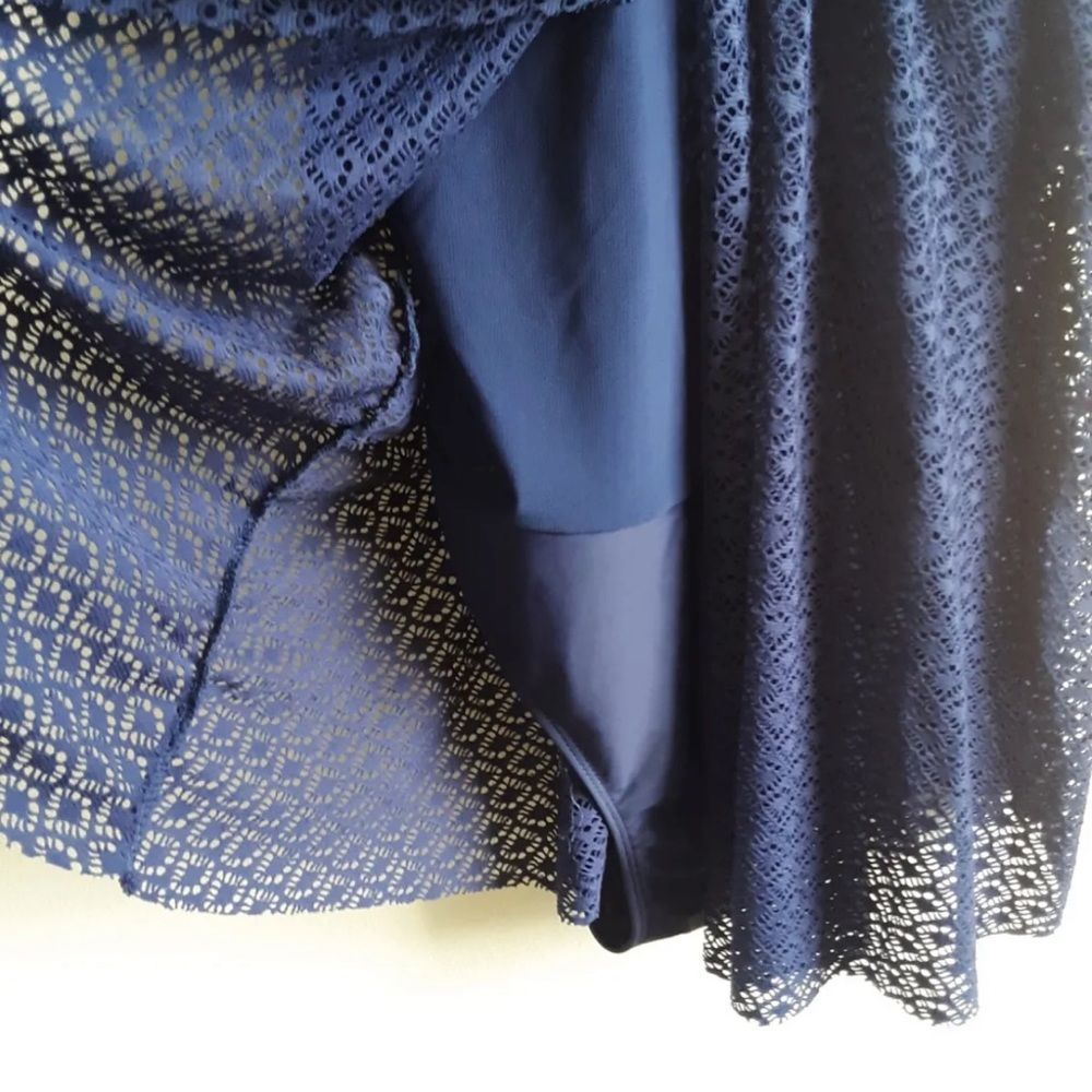 NWT Nicole Miller Crochet Swim Dress Navy Blue - Picture 5 of 5
